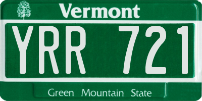 VT license plate YRR721