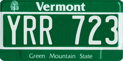 VT license plate YRR723