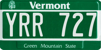 VT license plate YRR727