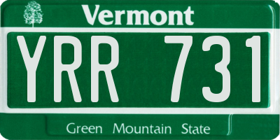 VT license plate YRR731