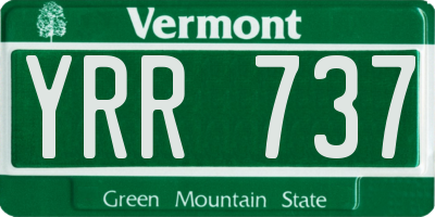 VT license plate YRR737