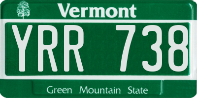 VT license plate YRR738
