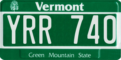 VT license plate YRR740