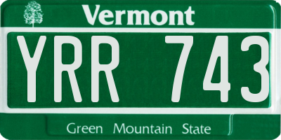 VT license plate YRR743