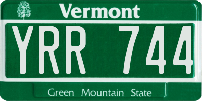 VT license plate YRR744