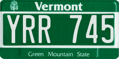 VT license plate YRR745
