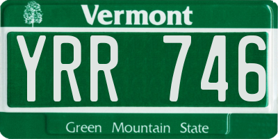 VT license plate YRR746