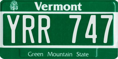 VT license plate YRR747