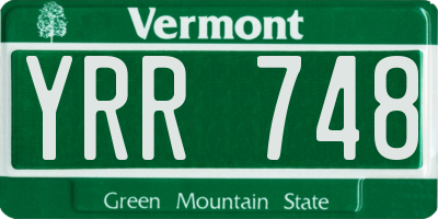 VT license plate YRR748