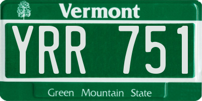 VT license plate YRR751