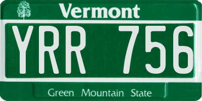 VT license plate YRR756