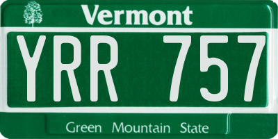 VT license plate YRR757
