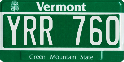 VT license plate YRR760