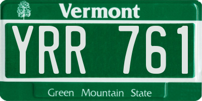 VT license plate YRR761
