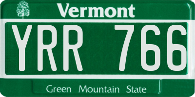 VT license plate YRR766