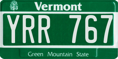 VT license plate YRR767