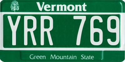 VT license plate YRR769