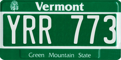 VT license plate YRR773