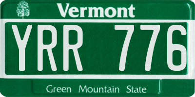 VT license plate YRR776