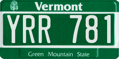 VT license plate YRR781