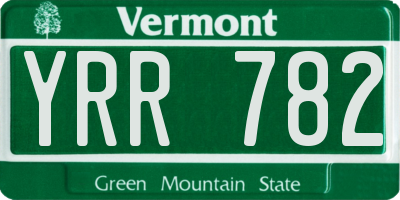 VT license plate YRR782