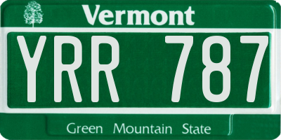 VT license plate YRR787