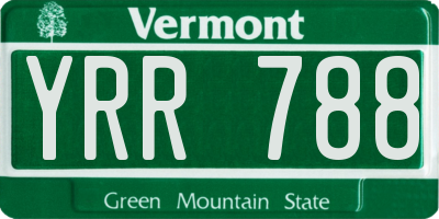 VT license plate YRR788