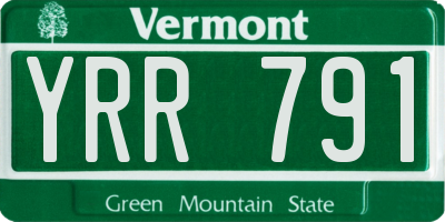 VT license plate YRR791