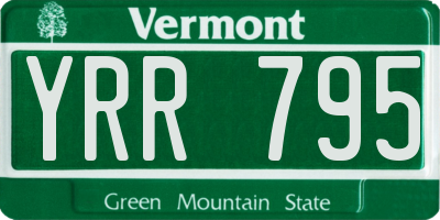VT license plate YRR795