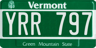 VT license plate YRR797