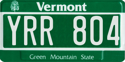 VT license plate YRR804