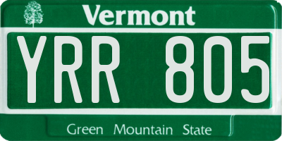 VT license plate YRR805