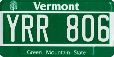 VT license plate YRR806
