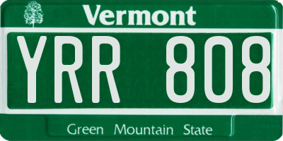 VT license plate YRR808