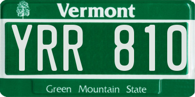 VT license plate YRR810