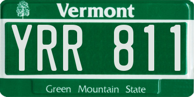 VT license plate YRR811