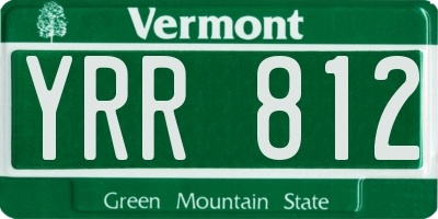 VT license plate YRR812