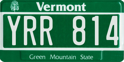 VT license plate YRR814