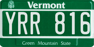 VT license plate YRR816