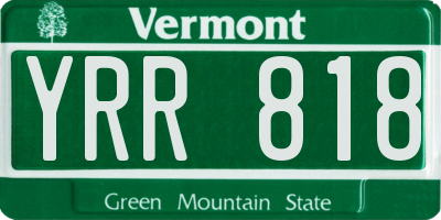 VT license plate YRR818