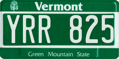 VT license plate YRR825