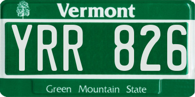 VT license plate YRR826