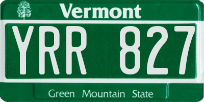 VT license plate YRR827