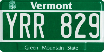 VT license plate YRR829