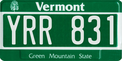 VT license plate YRR831