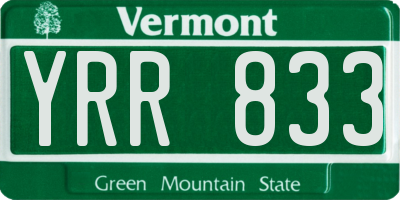 VT license plate YRR833
