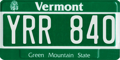 VT license plate YRR840
