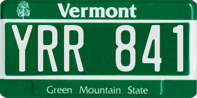 VT license plate YRR841