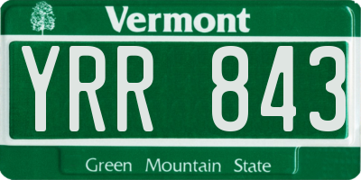 VT license plate YRR843