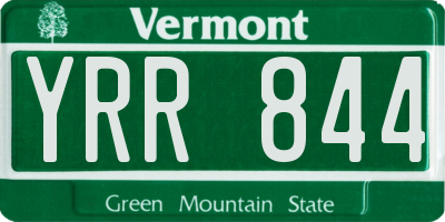 VT license plate YRR844